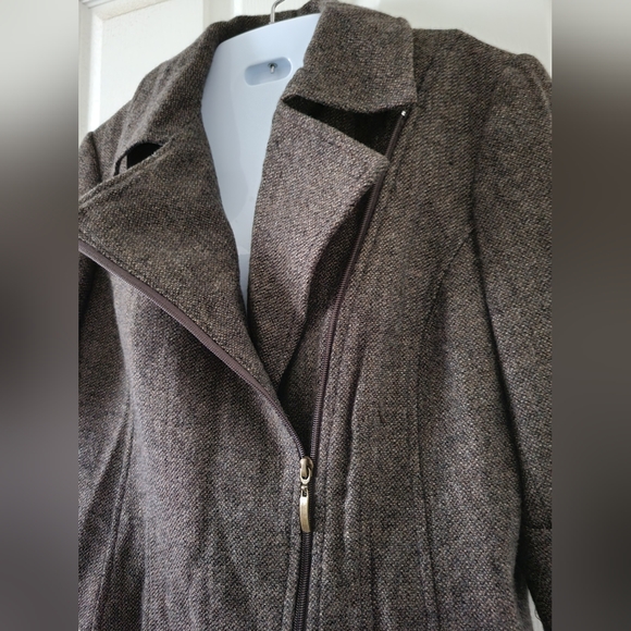 Tribal | NWOT Brown Tweed Moto Style 3/4 Sleeve Crop Jacket (SIZE 4) - Picture 6 of 10